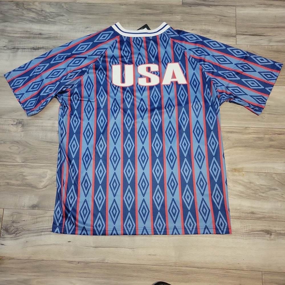 Umbro USA Retro Soccer Jersey Men Large Blue Blokecore Y2K Football Shirt NWT - Picture 4 of 10